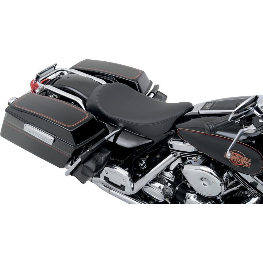 Drag Low Profile Smooth Black Solo Seat Harley 97-07 Road King