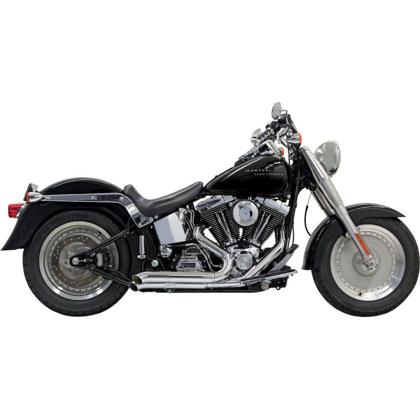 Bassani Chrome Pro Street Turn Out 2:2 Exhaust w/ Heat Shields