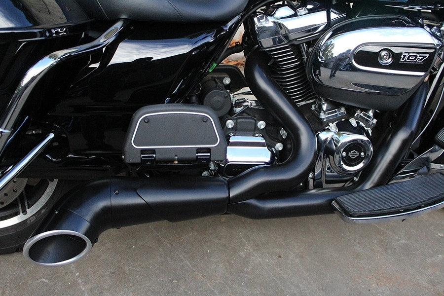 V-Twin 2-into-1 Turnout Exhaust Header Set Black Harley Milwaukee