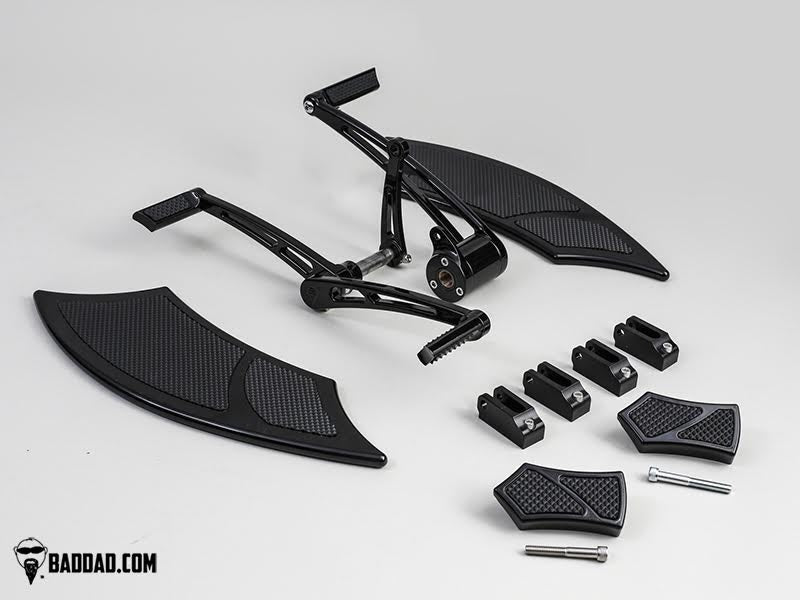 Bad Dad Black Forward Controls Heel-Toe Shifter 992 Floorboard Kit