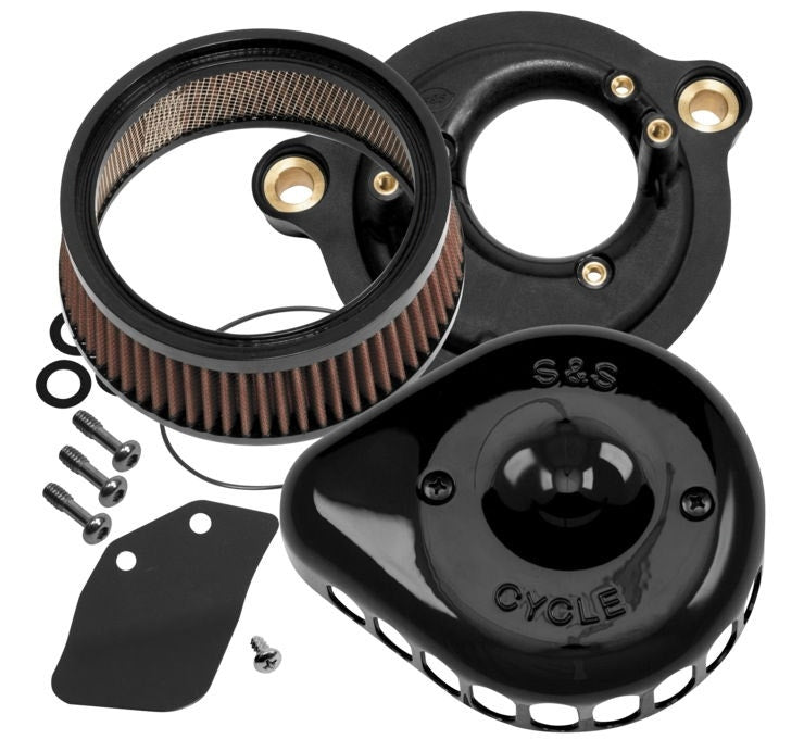S&S 170-0436A Black Stealth Mini Teardrop Air Cleaner 17-20 Harley