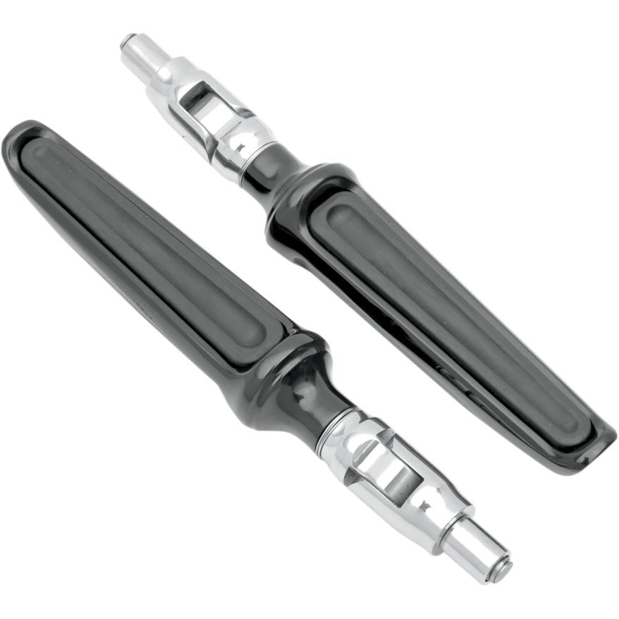 Performance Machine PM Black Contour Rubber Insert Pivot Foot Pegs for Harley
