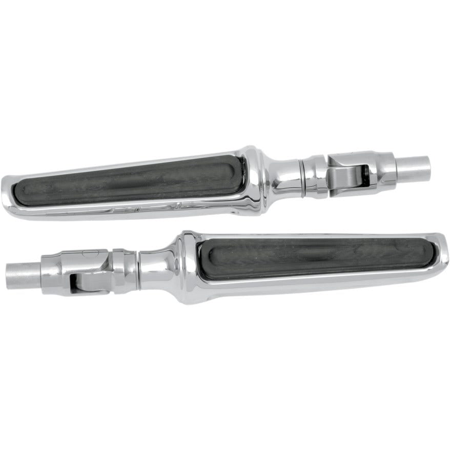 Performance Machine PM Chrome Contour Rubber Insert Pivot Foot Pegs for Harley