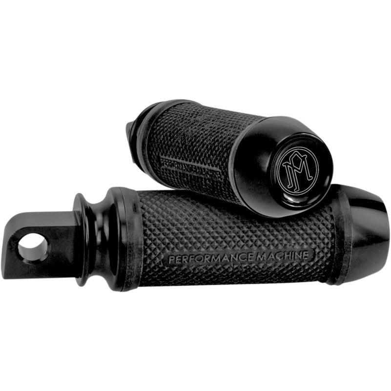 Performance Machine PM Black Elite Foot Pegs w/ 90 Degee Male Mount for Harley