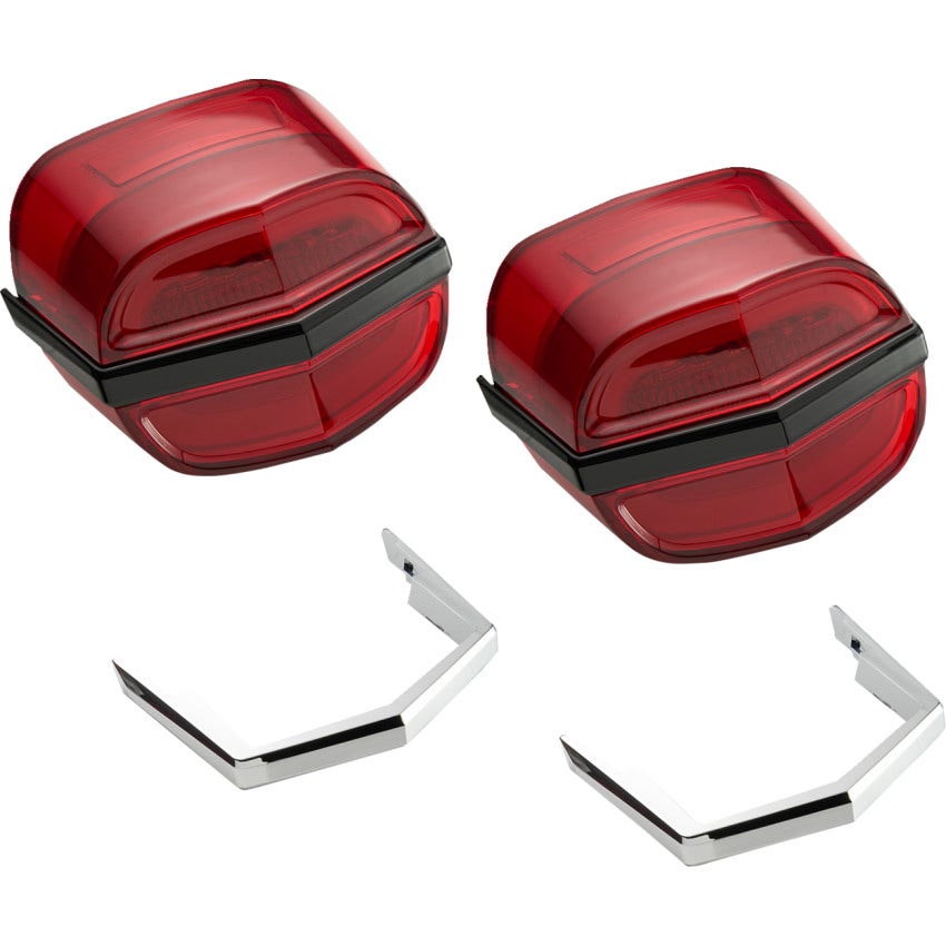 Ciro Plug-N-Play Tailights W/Chrome & Black for Harley 2009-2023 Tri Glide Models