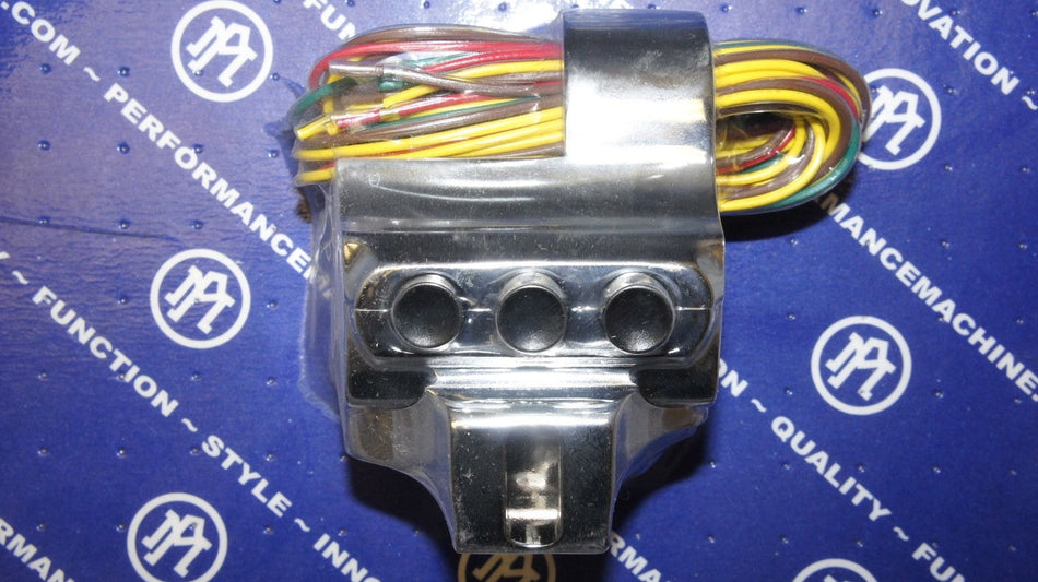 Performance Machine PM Contour Chrome 4 Four Button Switch Housing Right Side Harley
