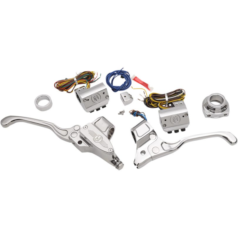 Performance Machine PM Chrome 9/16 Handlebar Controls Cable Clutch 3 Button