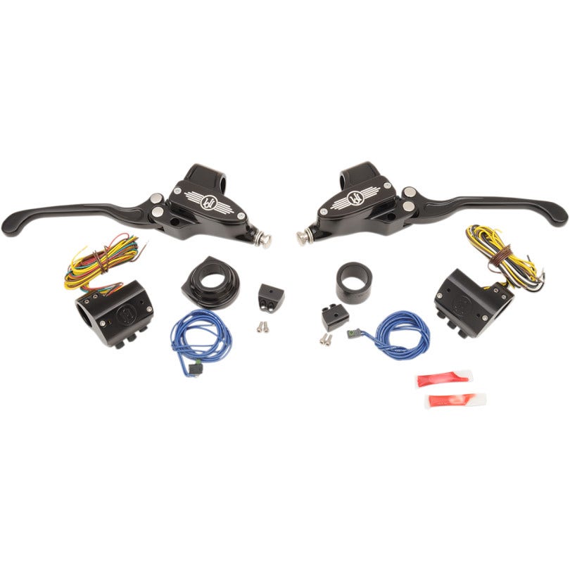 Performance Machine Black Contrast 9/16 Handlebar Control Kit Hydraulic 3 Button