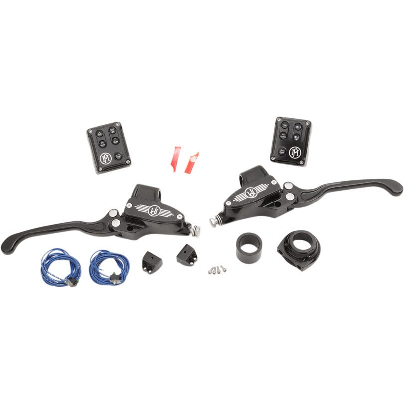 Performance Machine Black Contrast 9/16 Handlebar Control Kit Hydraulic Can Bus