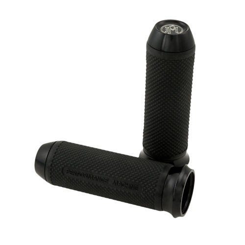 Performance Machine PM Black Elite Cable Grips for Harley Models 84-up 0063-2027-B