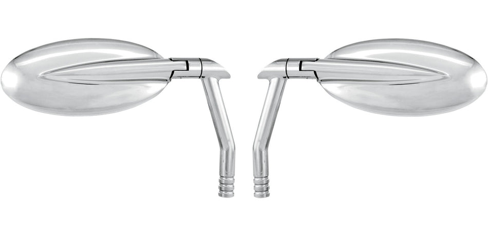 Performance Machine PM Chrome Oval Vision Mirrors Pair Harley FLH Dyna XL Softail