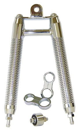 Chrome Finned Billet Oil Cooler w/ Clamps Harley Big Twin 1 1/4 Frame Tubes