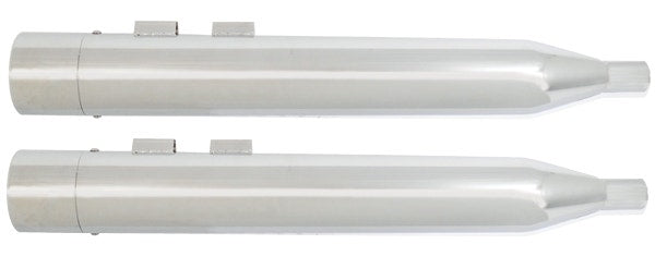 Power House All Chrome 3.5 Slip-On Mufflers Barrel Tip 97109 Harley Dresser 85-16