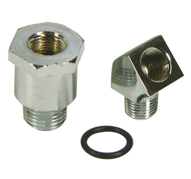 Mid USA 85101 Hardware Chrome Oil Pump Pressure Gauge Adapter Kit Harley 70-16