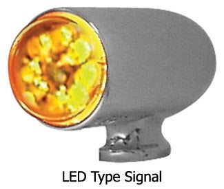 Chrome Bullet Style LED Turn Signal Kits Harley Big Twin 74-06 or Custom 12V