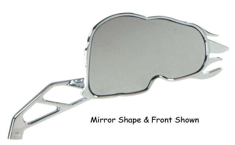 Mid USA 47056 V-Factor Flaming Skull Mirrors All Harley & Custom