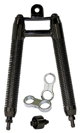 Black Finned Billet Oil Cooler w/ Clamps Harley Big Twin 1 1/4 Frame Tubes