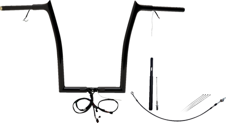 FBI Fat Baggers Wired 1-1/4" Pointed Top Handlebar Kits for 21-23 FLTRXS/ST - Black / 16"