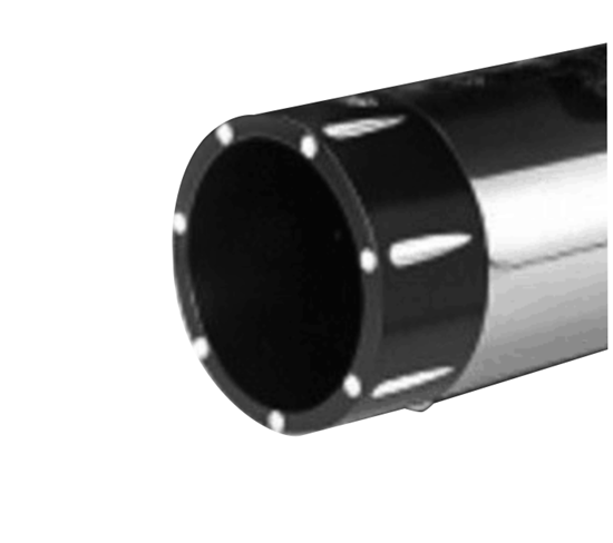 Power House Chrome 4.5 Slip-On Mufflers Black Tear Drop Tips Harley M8 17-Up
