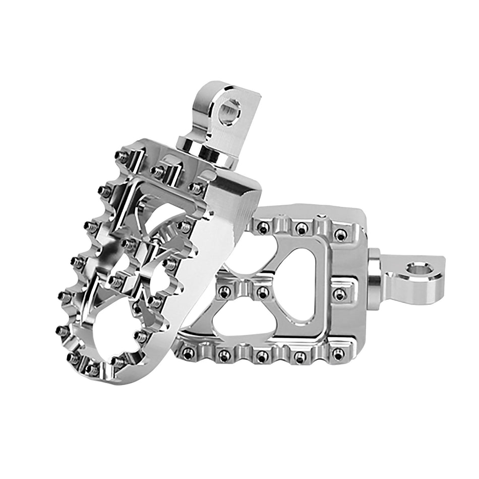 Mid USA 44231 V-Factor Silver Footpegs Male Mount Footpegs Harley Front/Rear Pegs