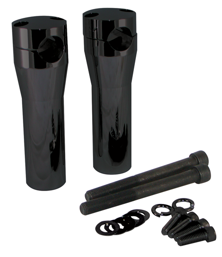 Black 5" Handlebar Riser Set Harley Springers And Customs Top Thru Bolt 41021