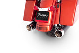 Rinehart 4 Inch Slip-on Mufflers Black With Chrome End Caps Harley FLH/T 2017 500-0107C