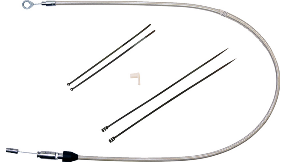 Magnum Quick Connect Braided 32" Upper Clutch Cable Polished Stainless 18-23 Softail