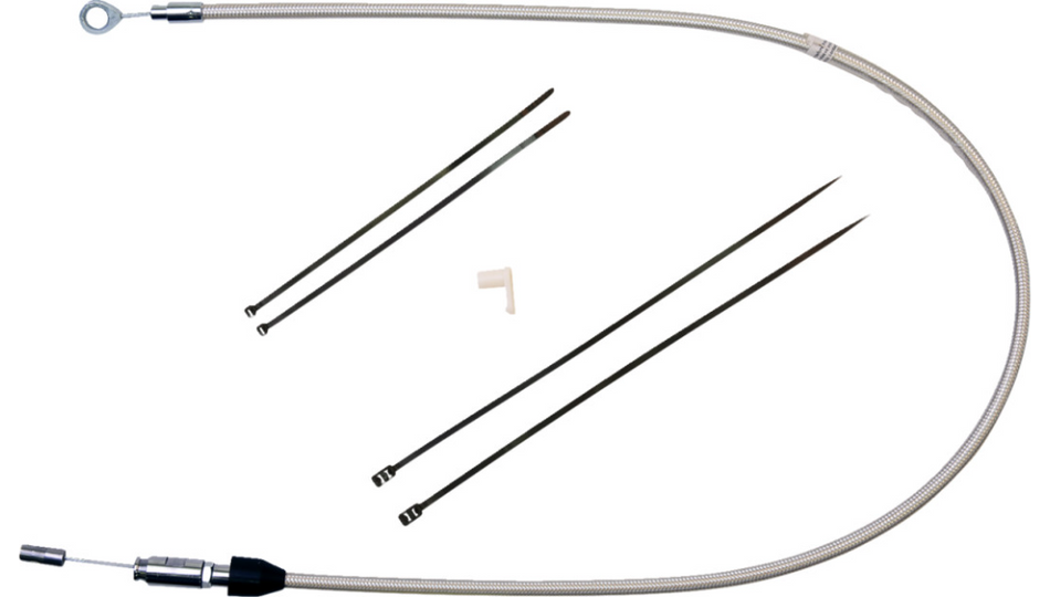 Magnum Quick Connect Braided 35" Upper Clutch Cable Polished Stainless 18-23 FX/FL/FLHC