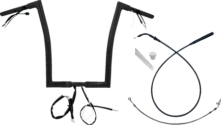 FBI 1-1/4" EZ Flat Top Pre-Wired Handlebars for 24-25 FLTRX, 23-25 FLTRXSE - Black / 16"
