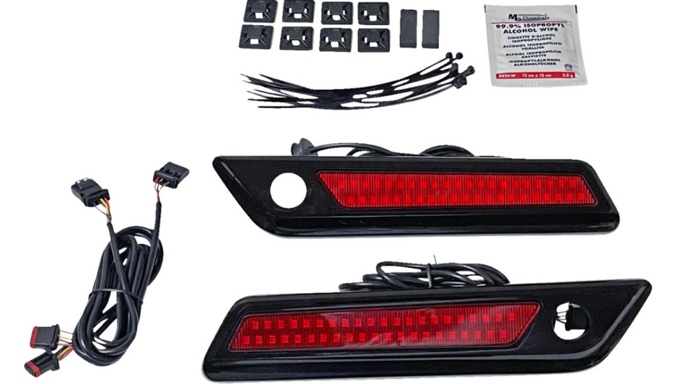Custom Dynamics Saddlebag Hinge Cover W/Red Black 4 Harley 14-23 FL Models