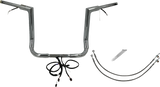 FBI Fat Baggers Wired 1-1/2" Flat Top Handlebar Kits for FLH/X '14-'15 - Chrome / 14"