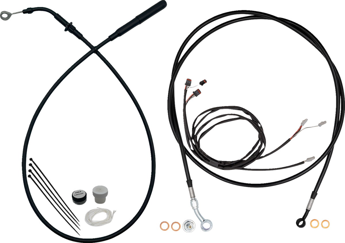 FBI EZ Install Upper Clutch Kit - Full Length for 2015-2026 H-D Touring - FLH/X '21-'24 / Black / 16"