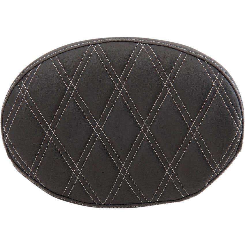 Drag Double Diamond W/Silver Oval Backrest Pad for Harley 97-22 Touring Models