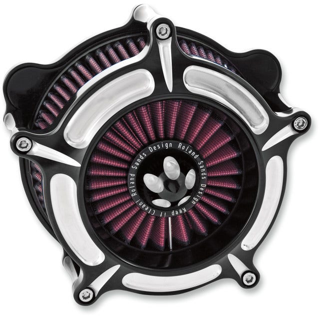 Roland Sands RSD Black Contrast Cut Turbine Air Cleaner Harley Cable Big Twin