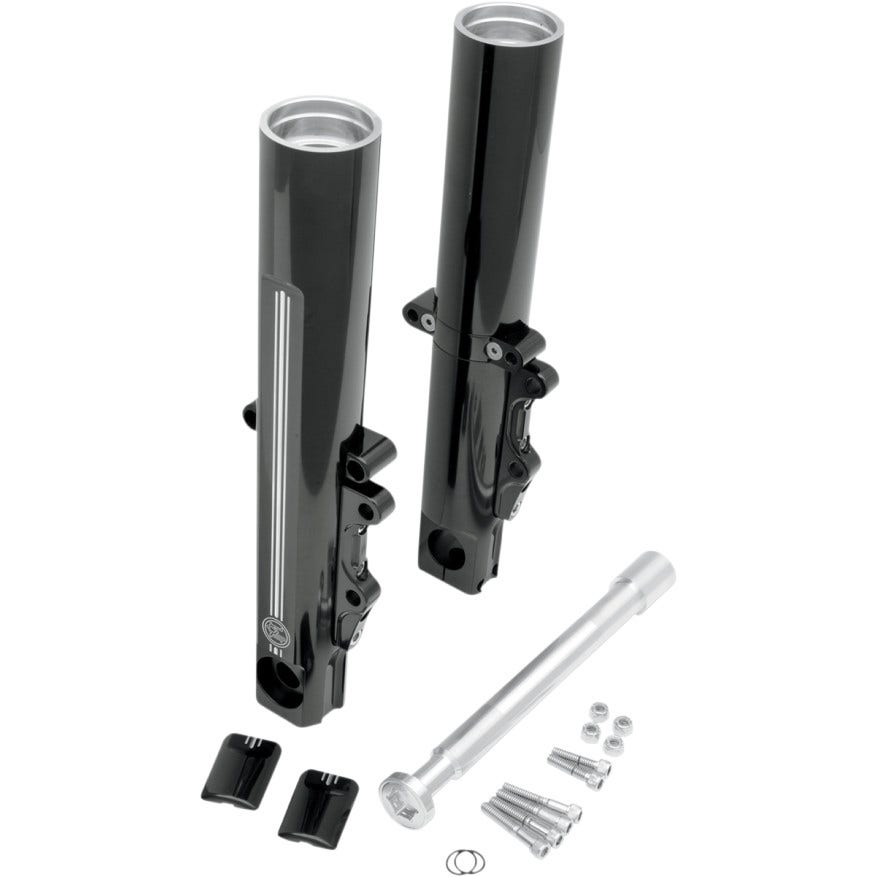 Performance Machine PM Black Contrast Dual Disc Lower Legs Sliders 14-18 FLH