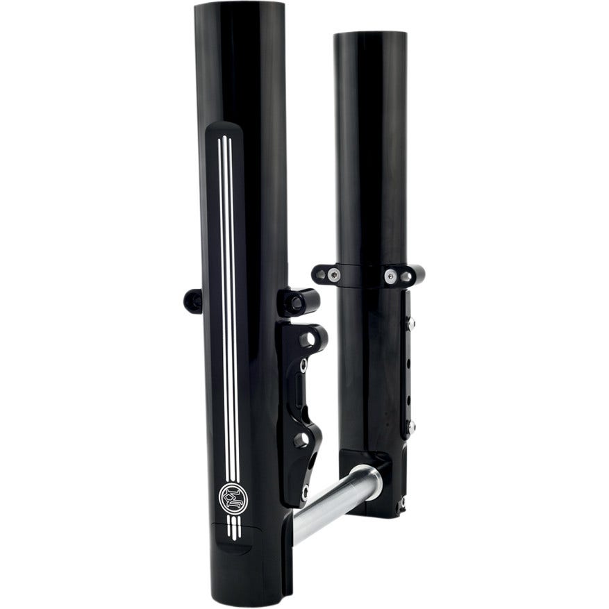 Performance Machine PM Black Contrast Single Side Lower Legs Sliders 14-18 FLH