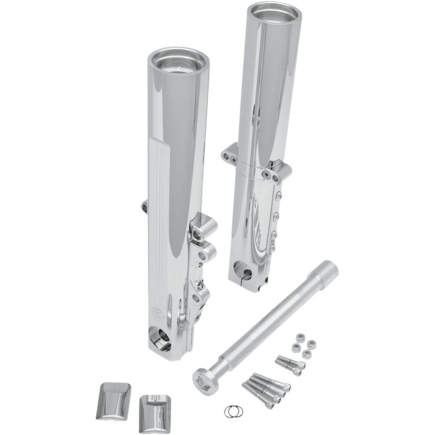 PM Chrome Single Disc Tech Lower Legs For Harley 2014 FLH/FLT Touring Models-0208-2097-CH