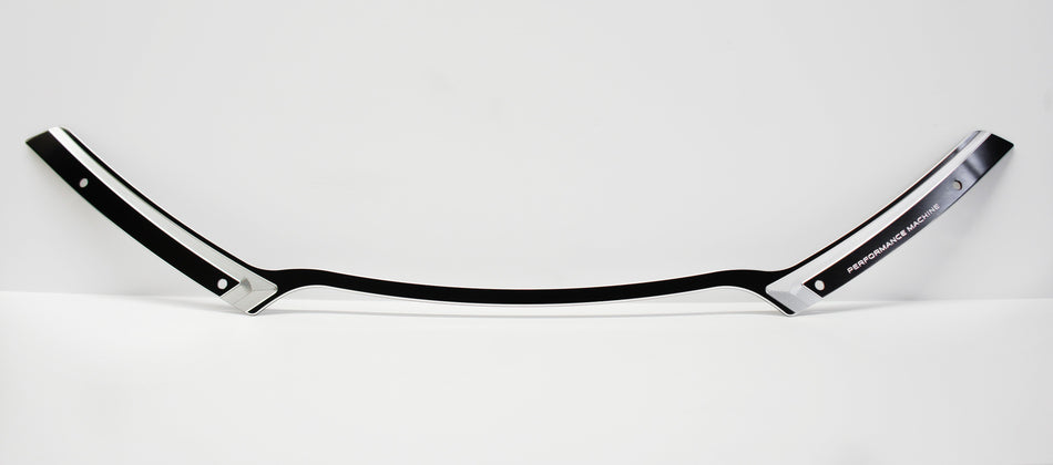 Performance Machine Scallop Black Contrast Cut Harley FLTR Windshield Trim 15-23