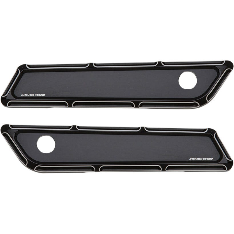 Arlen Ness Black Beveled Saddlebag Latch Covers for Harley 2014 Models
