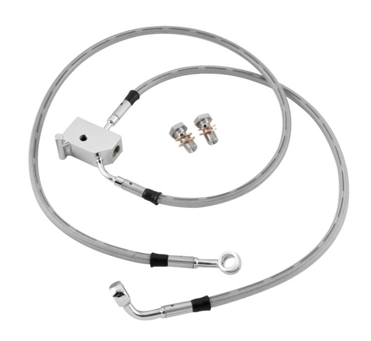 Chrome Stainless DOT Rear Brake Line Kit Non ABS 035894 Harley Touring 08-13