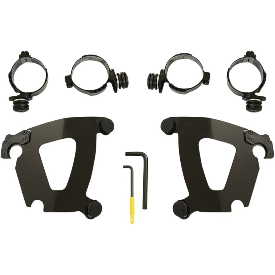 Memphis Shades MEB2050 Black Fairing Trigger Lock Mount Kit Harley FXFB 18-Up