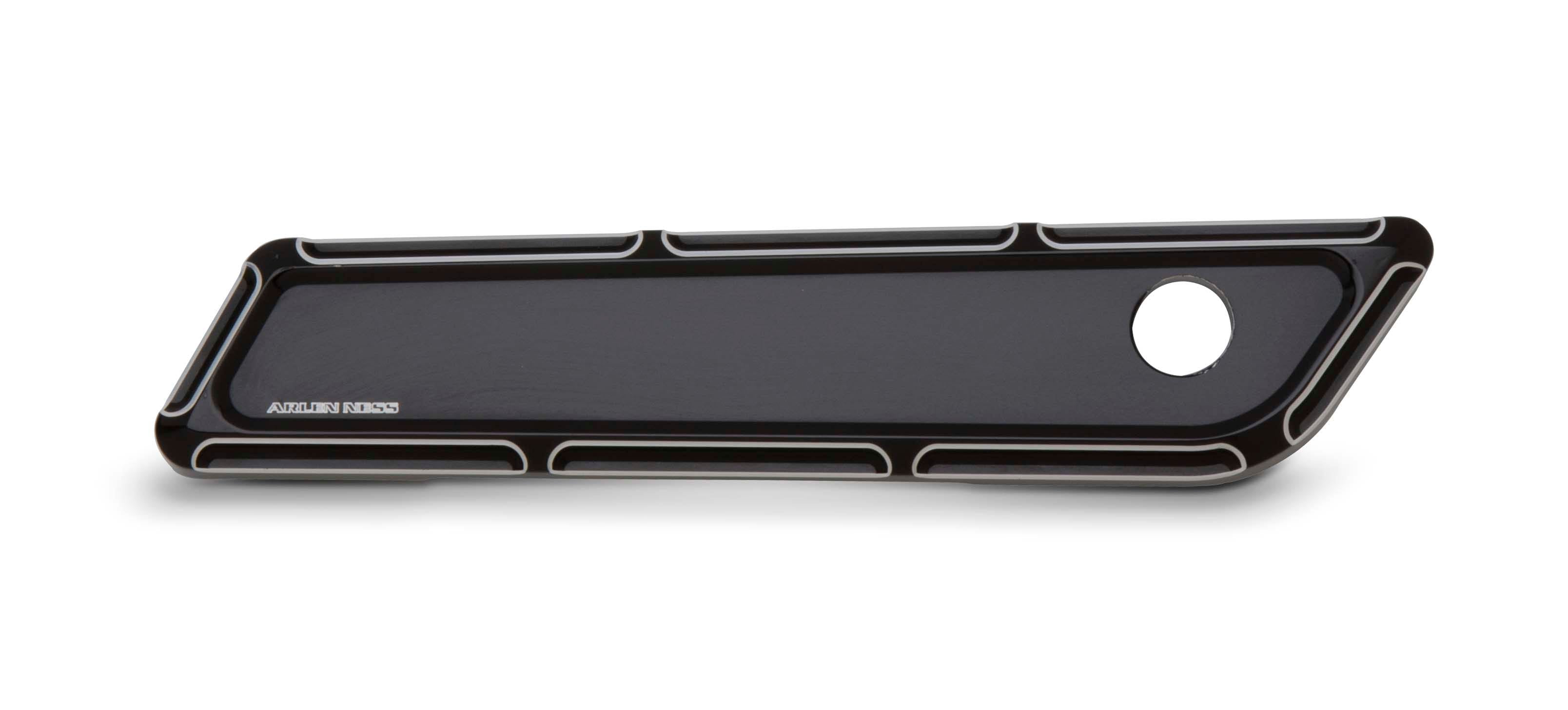 Arlen Ness Black Beveled Saddlebag Latch Covers for Harley 2014 Models
