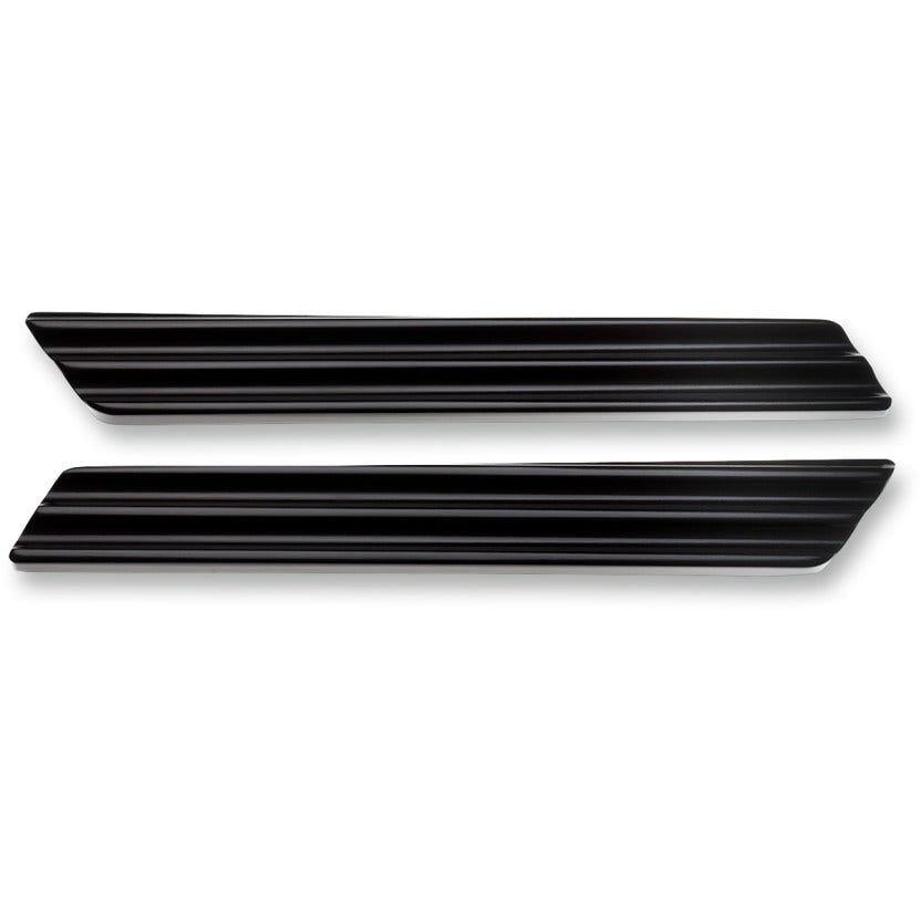 Joker Machine Black Finned Saddlebag Lid Hinge Inserts for Harley 14-17