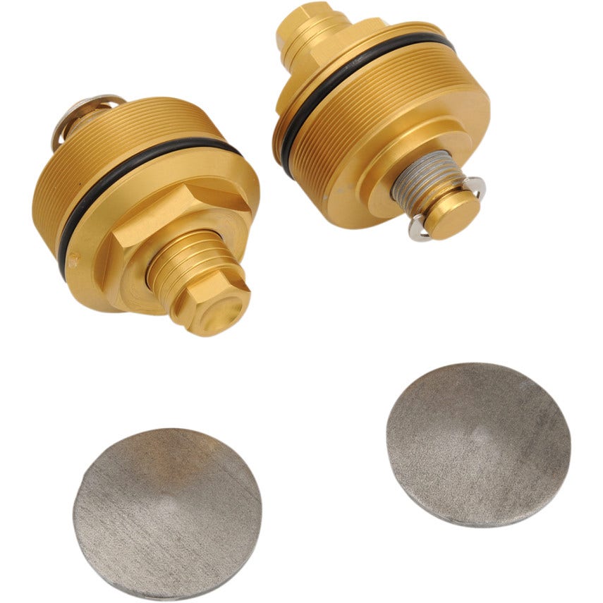 Speed Merchant SM Gold Preload Adjuster 49mm Fork Caps Harley FXD FXDWG & V-Rod