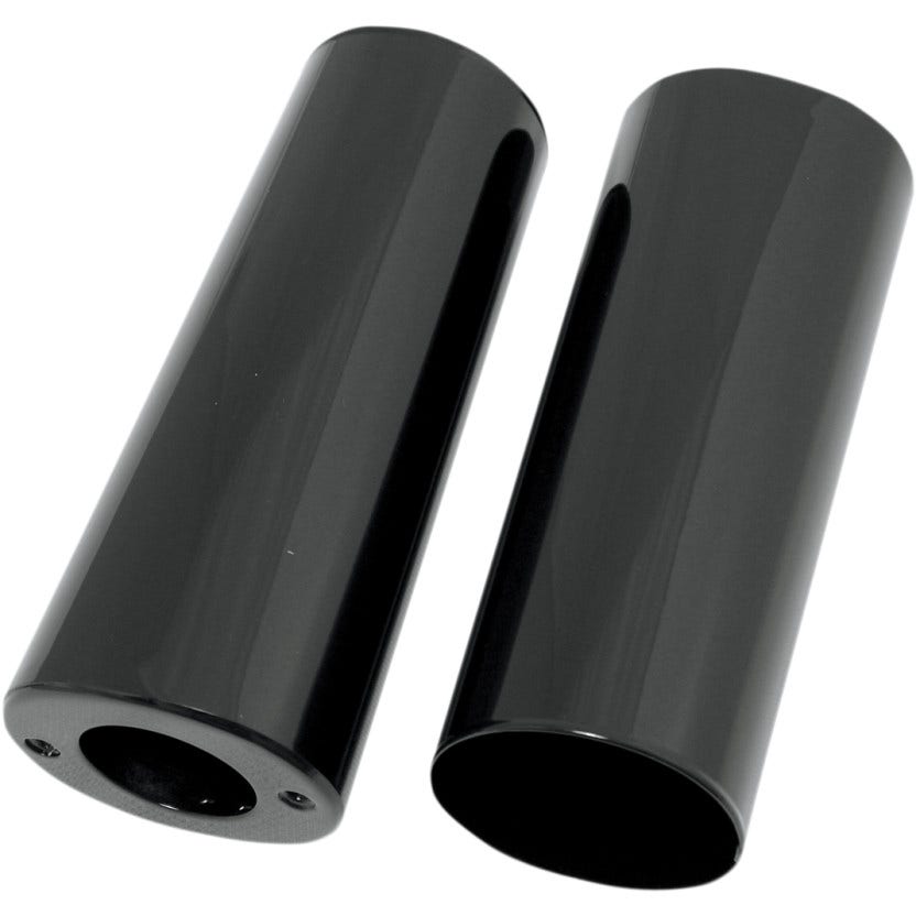 Drag Specialties Black Smooth Plus +2 Fork Boots 8.5" Upper Slider Covers 84-13