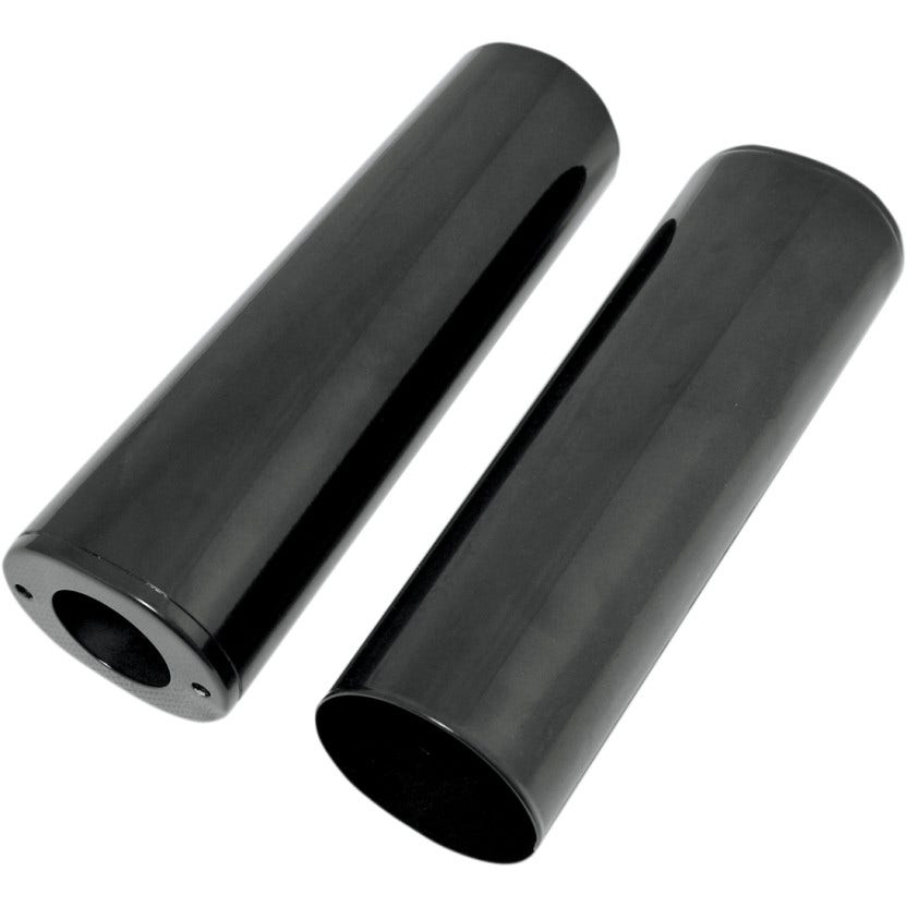 Drag Specialties Smooth Black Fork Slider Covers for 84-13 Harley FL Models +4 Length