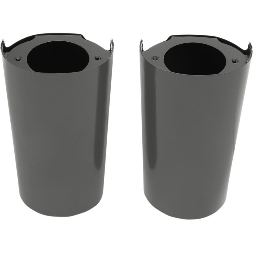 Drag Specialties Black Smooth Plus +2 Fork Boots Upper Slider Covers 14-17