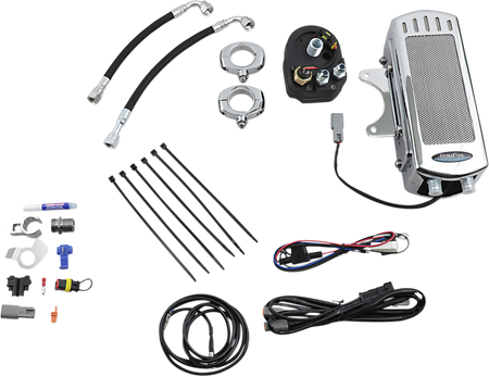 UltraCool SMD-1C 3.0 Side Mount Oil Cooler Kit with Fan for 1993-2017 Harley-Davidson Dyna - Chrome