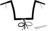 FBI Wired 1-1/4" Flat Top Handlebar Kits for 16-20 FLTRX/S, FLTRU/FLTRK - Black / 12"
