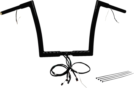 FBI Wired 1-1/4" Flat Top Handlebar Kits for 16-20 FLTRX/S, FLTRU/FLTRK - Black / 12"